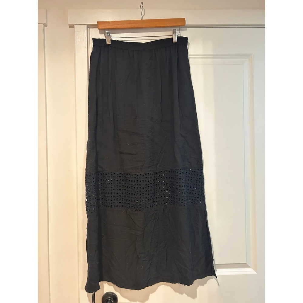 Coldwater Creek Cottagecore Maxi Skirt Crochet Womens 4 Renaissance Fairy Grunge